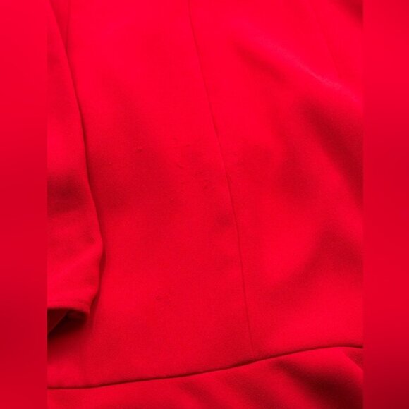 🆕 SELF-PORTRAIT 🧿 NWOT Red Crepe Bow Long Sleeve Mini Dress, Sz UK 14 US 10 - Picture 14 of 15